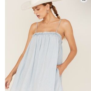 SHOW ME YOUR MUMU WOMEN'S CHAMBRAY ANGEL MINI DRESS size M